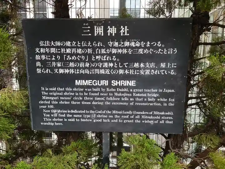 三囲神社銀座摂社の歴史