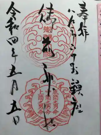 御前神社の御朱印 2022年05月