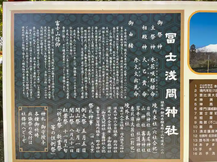 富士山東口本宮 冨士浅間神社の{uncategorized: "未分類", other: "その他", undefined: "問題あり", building: "その他建物", grave: "お墓", sacred_gate: "鳥居", guardian: "狛犬", statue: "像", buddha: "仏像", history: "歴史", nature: "自然", garden: "庭園", animal: "動物", pagoda: "塔", temizu: "手水舎", mountain_gate: "山門・神門", sanctuary: "本殿・本堂", subordinate: "末社・摂社", art: "芸術", scenery: "景色", jizo: "地蔵", ema: "絵馬", goshuin: "御朱印", omikuji: "おみくじ", items: "授与品その他", amulet: "お守り", goshuincho: "御朱印帳", eats: "食事", festival: "お祭り", votive_dance: "神楽", shichigosan: "七五三参", wedding: "結婚式", experience: "体験その他", initially: "初詣", around: "周辺", anti_infection: "感染症対策"}