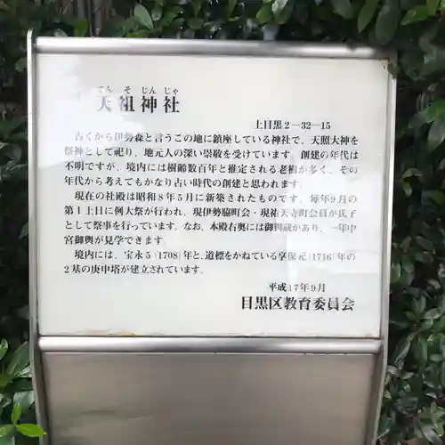 天祖神社（上目黒天祖神社）の歴史