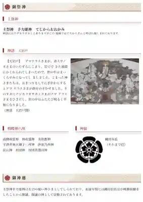 手力雄神社の{uncategorized: "未分類", other: "その他", undefined: "問題あり", building: "その他建物", grave: "お墓", sacred_gate: "鳥居", guardian: "狛犬", statue: "像", buddha: "仏像", history: "歴史", nature: "自然", garden: "庭園", animal: "動物", pagoda: "塔", temizu: "手水舎", mountain_gate: "山門・神門", sanctuary: "本殿・本堂", subordinate: "末社・摂社", art: "芸術", scenery: "景色", jizo: "地蔵", ema: "絵馬", goshuin: "御朱印", omikuji: "おみくじ", items: "授与品その他", amulet: "お守り", goshuincho: "御朱印帳", eats: "食事", festival: "お祭り", votive_dance: "神楽", shichigosan: "七五三参", wedding: "結婚式", experience: "体験その他", initially: "初詣", around: "周辺", anti_infection: "感染症対策"}