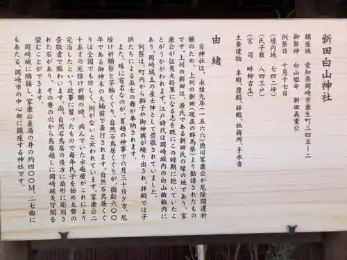 新田白山神社の歴史