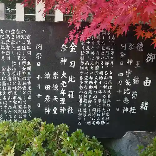 徳王稲荷社・金刀比羅社の歴史