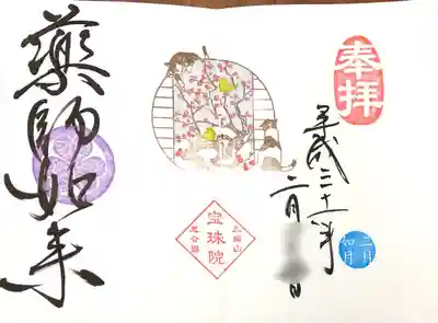 御朱印  冬限定見開き 薬師如来