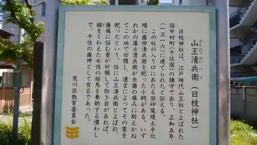 南千住日枝神社の歴史