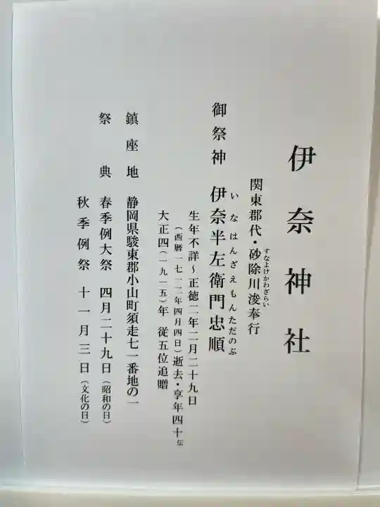 伊奈神社の{uncategorized: "未分類", other: "その他", undefined: "問題あり", building: "その他建物", grave: "お墓", sacred_gate: "鳥居", guardian: "狛犬", statue: "像", buddha: "仏像", history: "歴史", nature: "自然", garden: "庭園", animal: "動物", pagoda: "塔", temizu: "手水舎", mountain_gate: "山門・神門", sanctuary: "本殿・本堂", subordinate: "末社・摂社", art: "芸術", scenery: "景色", jizo: "地蔵", ema: "絵馬", goshuin: "御朱印", omikuji: "おみくじ", items: "授与品その他", amulet: "お守り", goshuincho: "御朱印帳", eats: "食事", festival: "お祭り", votive_dance: "神楽", shichigosan: "七五三参", wedding: "結婚式", experience: "体験その他", initially: "初詣", around: "周辺", anti_infection: "感染症対策"}