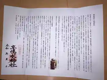 立嶋水神社の御朱印 2023年08月