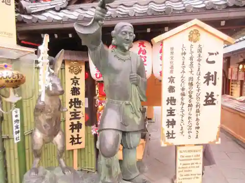 地主神社の像