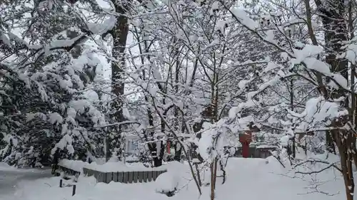 比布神社の庭園