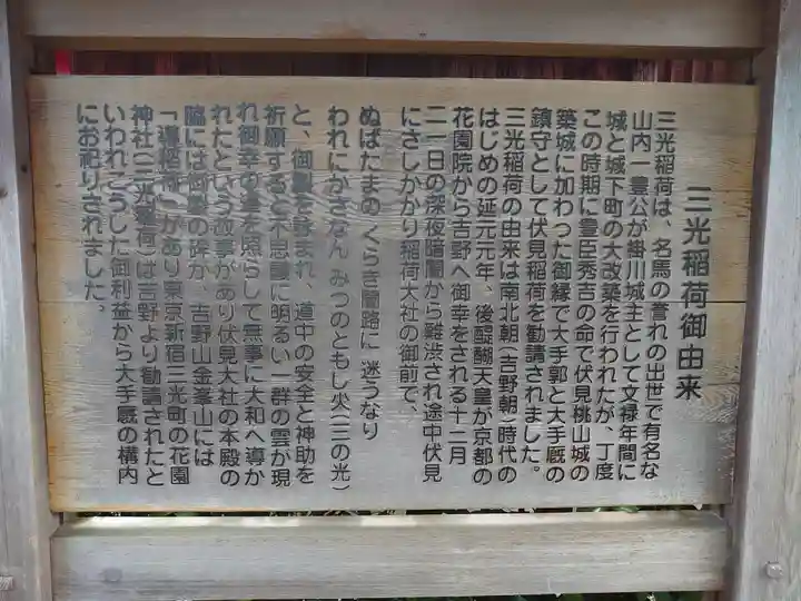 三光稲荷大明神の歴史