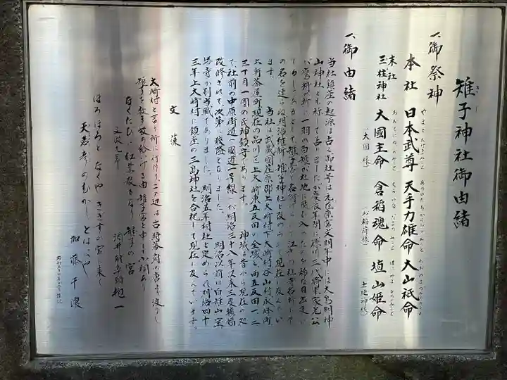 雉子神社の歴史