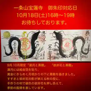 一条山宝蓮寺の御朱印 2025年10月18日(土)〜(2025年10月10日(金) 11時18分07秒投稿)