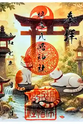 令和7年 2月限定御朱印　　　　　　　　　　　　　　　　　
『神猫の憩い』　　　　　　　　　　　　　　　　　　　　　
初穂料 350円