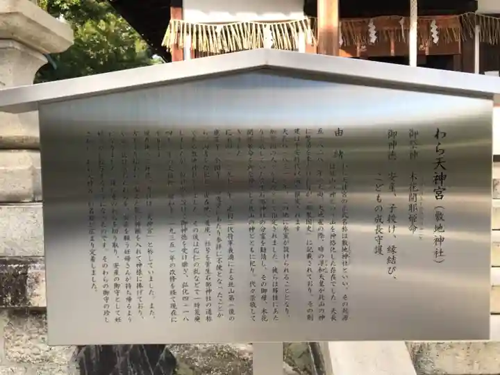 敷地神社(わら天神宮)の歴史