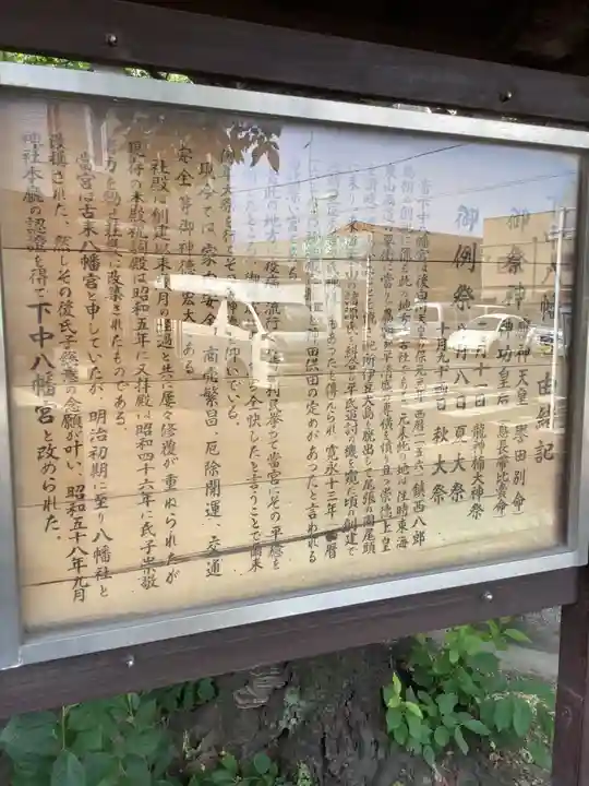 下中八幡宮の歴史