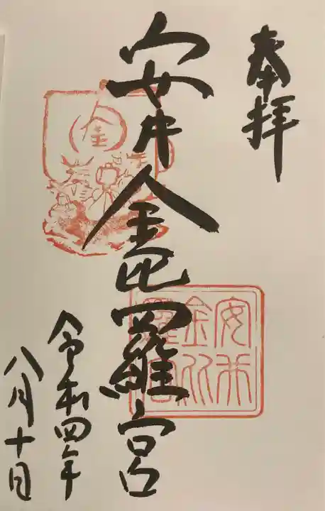 安井金比羅宮の御朱印