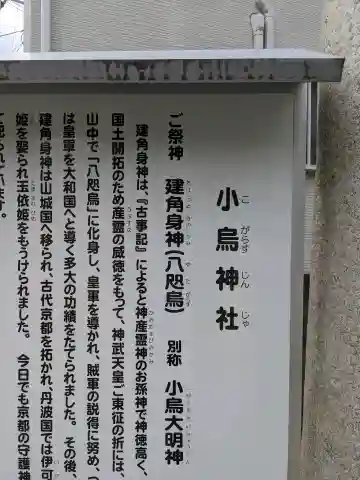 小烏神社の{uncategorized: "未分類", other: "その他", undefined: "問題あり", building: "その他建物", grave: "お墓", sacred_gate: "鳥居", guardian: "狛犬", statue: "像", buddha: "仏像", history: "歴史", nature: "自然", garden: "庭園", animal: "動物", pagoda: "塔", temizu: "手水舎", mountain_gate: "山門・神門", sanctuary: "本殿・本堂", subordinate: "末社・摂社", art: "芸術", scenery: "景色", jizo: "地蔵", ema: "絵馬", goshuin: "御朱印", omikuji: "おみくじ", items: "授与品その他", amulet: "お守り", goshuincho: "御朱印帳", eats: "食事", festival: "お祭り", votive_dance: "神楽", shichigosan: "七五三参", wedding: "結婚式", experience: "体験その他", initially: "初詣", around: "周辺", anti_infection: "感染症対策"}