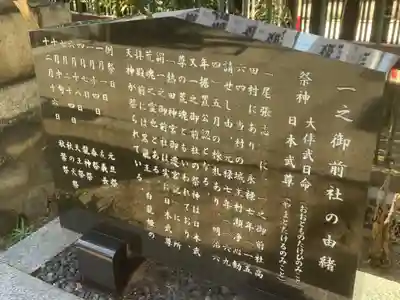 一之御前社の歴史