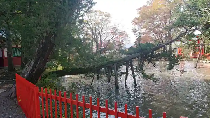 生島足島神社の庭園