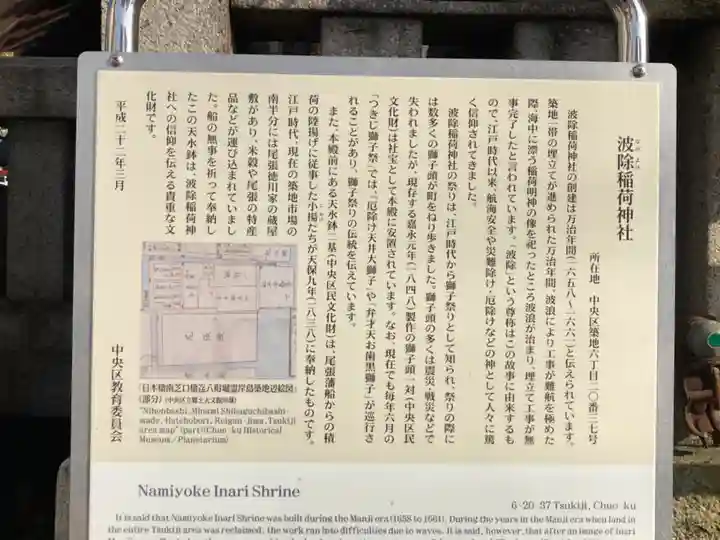 波除神社(波除稲荷神社)の歴史