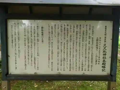 久久比神社の歴史