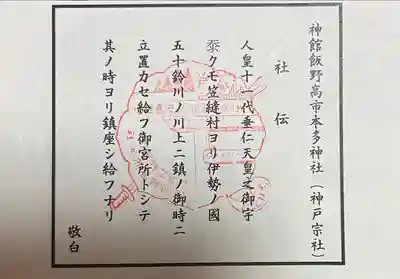 神館飯野高市本多神社(三重県)