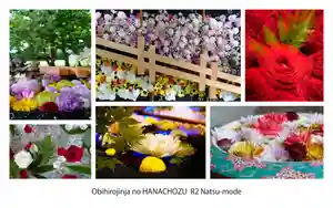 【帯廣神社の花手水】
Obihirojinja no HANACHOZU
京都のお寺さんが始められた花手水
帯廣神社では 令和元年皐月 天皇陛下のご即位をお祝いし 北海道で初めて花手水を飾りました
亭主が活ける おもてなしの作法
特製の手水が使える木枠が ぐっと画を引き締めます
一度見たら忘れられない 華やかさ
北海道で一番素敵な花手水 とのご感想も多数頂いております
美しさを優先し期間限定となりますので お早めにご鑑賞下さい
公開終了後 輝きの失せない花々は
「名残の花手水」
として水鉢に散りばめられます
【帯廣神社 例祭 の 花手水】
《公開期間》
令和2年 9月23日(水)~25日(金)
※涼しくなりますので状況により、26日(土)・27日(日)も延長して公開することもございます。
例祭を祝し、氏子・崇敬者の皆様に 日頃の感謝の気持ちを込めて公開致しますので お見逃しのないよう 宜しくお願い致します。
※追記
道立帯広美術館では、9月19日~12月6日の会期で「蜷川実花展 虚構と現実の間に」が開催されます。華やかなお花などの写真の数々、ぜひ花手水と共にお楽しみ下さい!
北海道の庭園(十勝・上川地方)をめぐる「北海道ガーデン街道」もまだまだお楽しみ頂けます。花手水にあわせて素敵なガーデンめぐりは如何でしょうか?
【帯廣神社の花手水 動画】
https://youtu.be/i68YnTXHvbs