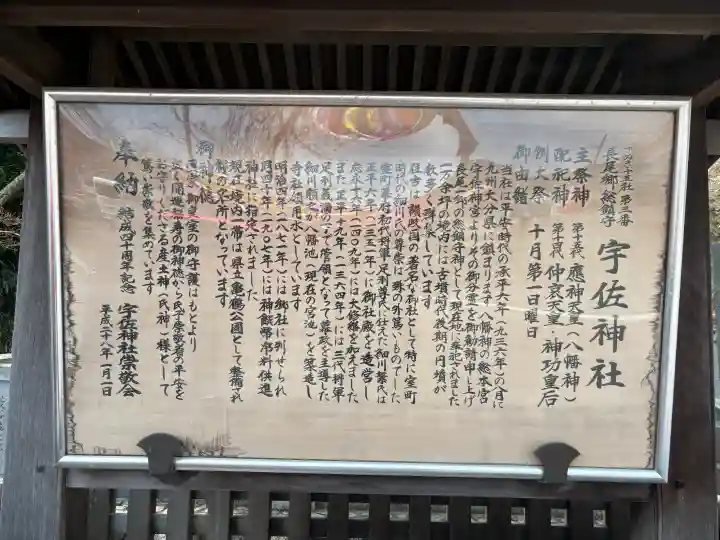 宇佐神社の{uncategorized: "未分類", other: "その他", undefined: "問題あり", building: "その他建物", grave: "お墓", sacred_gate: "鳥居", guardian: "狛犬", statue: "像", buddha: "仏像", history: "歴史", nature: "自然", garden: "庭園", animal: "動物", pagoda: "塔", temizu: "手水舎", mountain_gate: "山門・神門", sanctuary: "本殿・本堂", subordinate: "末社・摂社", art: "芸術", scenery: "景色", jizo: "地蔵", ema: "絵馬", goshuin: "御朱印", omikuji: "おみくじ", items: "授与品その他", amulet: "お守り", goshuincho: "御朱印帳", eats: "食事", festival: "お祭り", votive_dance: "神楽", shichigosan: "七五三参", wedding: "結婚式", experience: "体験その他", initially: "初詣", around: "周辺", anti_infection: "感染症対策"}