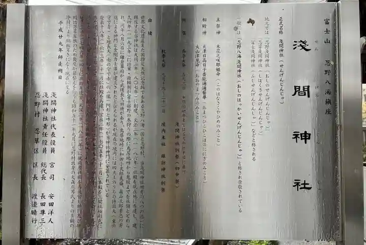 淺間神社(忍野八海)の歴史