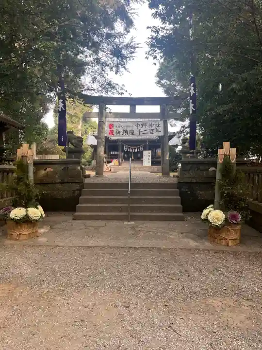 中野神社の{uncategorized: "未分類", other: "その他", undefined: "問題あり", building: "その他建物", grave: "お墓", sacred_gate: "鳥居", guardian: "狛犬", statue: "像", buddha: "仏像", history: "歴史", nature: "自然", garden: "庭園", animal: "動物", pagoda: "塔", temizu: "手水舎", mountain_gate: "山門・神門", sanctuary: "本殿・本堂", subordinate: "末社・摂社", art: "芸術", scenery: "景色", jizo: "地蔵", ema: "絵馬", goshuin: "御朱印", omikuji: "おみくじ", items: "授与品その他", amulet: "お守り", goshuincho: "御朱印帳", eats: "食事", festival: "お祭り", votive_dance: "神楽", shichigosan: "七五三参", wedding: "結婚式", experience: "体験その他", initially: "初詣", around: "周辺", anti_infection: "感染症対策"}
