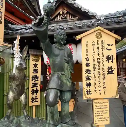 地主神社の像