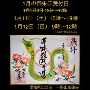 一条山宝蓮寺の御朱印 2025年01月11日(土)〜(2025年01月05日(日) 16時10分01秒投稿)