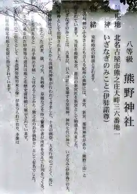 熊野神社(熊之庄)の歴史