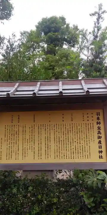 羽束師坐高御産日神社の歴史