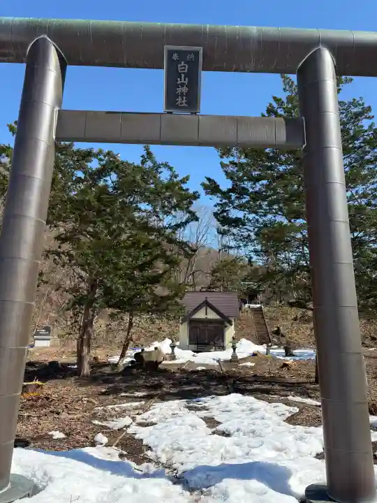 白山神社の{uncategorized: "未分類", other: "その他", undefined: "問題あり", building: "その他建物", grave: "お墓", sacred_gate: "鳥居", guardian: "狛犬", statue: "像", buddha: "仏像", history: "歴史", nature: "自然", garden: "庭園", animal: "動物", pagoda: "塔", temizu: "手水舎", mountain_gate: "山門・神門", sanctuary: "本殿・本堂", subordinate: "末社・摂社", art: "芸術", scenery: "景色", jizo: "地蔵", ema: "絵馬", goshuin: "御朱印", omikuji: "おみくじ", items: "授与品その他", amulet: "お守り", goshuincho: "御朱印帳", eats: "食事", festival: "お祭り", votive_dance: "神楽", shichigosan: "七五三参", wedding: "結婚式", experience: "体験その他", initially: "初詣", around: "周辺", anti_infection: "感染症対策"}
