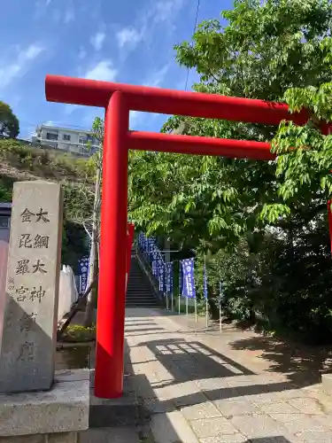 大綱金刀比羅神社の{uncategorized: "未分類", other: "その他", undefined: "問題あり", building: "その他建物", grave: "お墓", sacred_gate: "鳥居", guardian: "狛犬", statue: "像", buddha: "仏像", history: "歴史", nature: "自然", garden: "庭園", animal: "動物", pagoda: "塔", temizu: "手水舎", mountain_gate: "山門・神門", sanctuary: "本殿・本堂", subordinate: "末社・摂社", art: "芸術", scenery: "景色", jizo: "地蔵", ema: "絵馬", goshuin: "御朱印", omikuji: "おみくじ", items: "授与品その他", amulet: "お守り", goshuincho: "御朱印帳", eats: "食事", festival: "お祭り", votive_dance: "神楽", shichigosan: "七五三参", wedding: "結婚式", experience: "体験その他", initially: "初詣", around: "周辺", anti_infection: "感染症対策"}