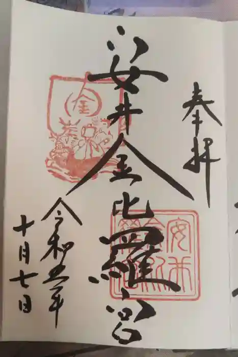 安井金比羅宮の御朱印