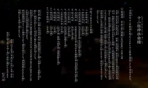 十二柱社（多気中町）の歴史
