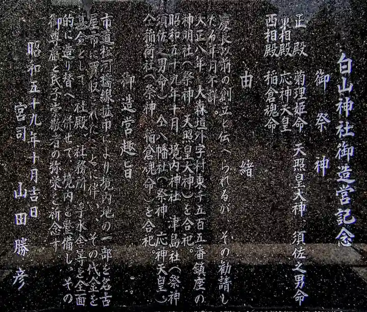 白山神社(西城)の歴史