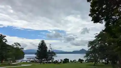 神社（洞爺湖中の島）の景色