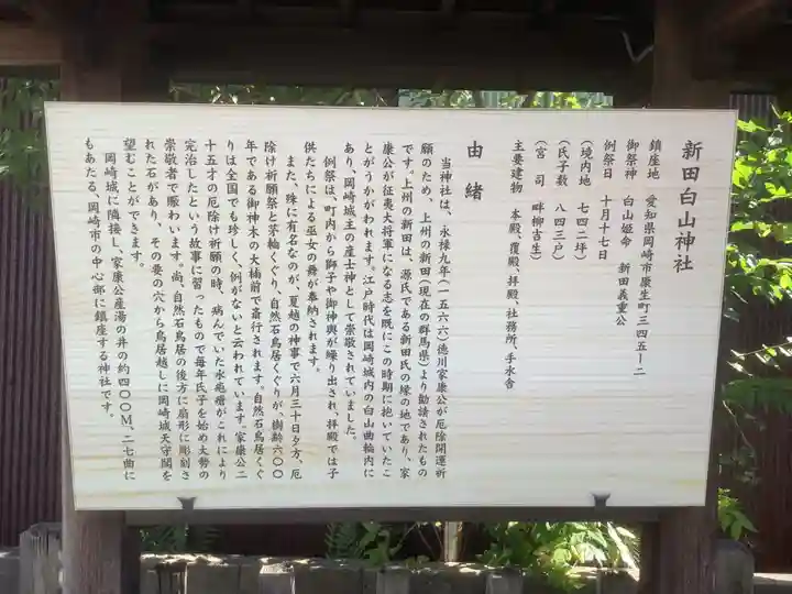 新田白山神社の歴史