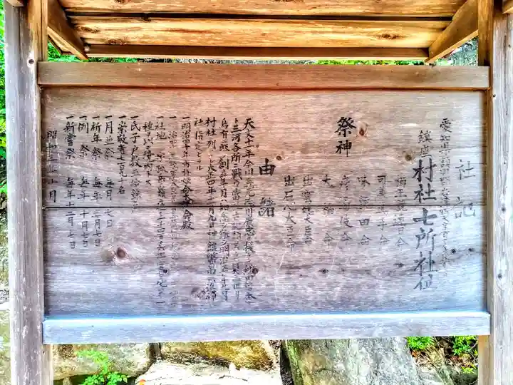 七所神社(百々七所神社)の歴史