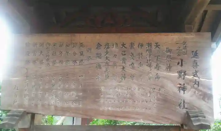 小野神社の歴史