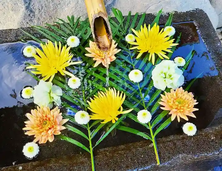 差出磯大嶽山神社 仕事と健康と厄よけの神さまの手水舎