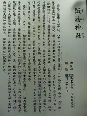 忍　諏訪神社・東照宮　の歴史