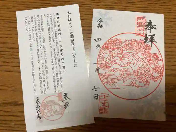 西野神社の授与品その他