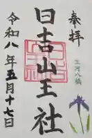 日吉山王社の御朱印