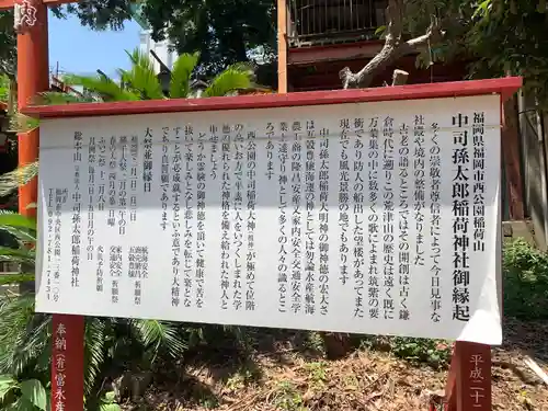 中司孫太郎稲荷神社の歴史