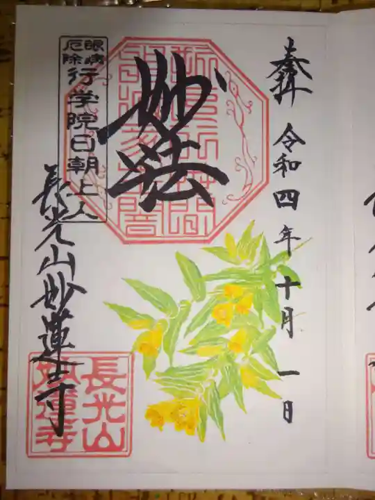 妙蓮寺の御朱印