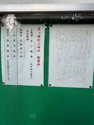 茅ヶ崎杉山神社の{uncategorized: "未分類", other: "その他", undefined: "問題あり", building: "その他建物", grave: "お墓", sacred_gate: "鳥居", guardian: "狛犬", statue: "像", buddha: "仏像", history: "歴史", nature: "自然", garden: "庭園", animal: "動物", pagoda: "塔", temizu: "手水舎", mountain_gate: "山門・神門", sanctuary: "本殿・本堂", subordinate: "末社・摂社", art: "芸術", scenery: "景色", jizo: "地蔵", ema: "絵馬", goshuin: "御朱印", omikuji: "おみくじ", items: "授与品その他", amulet: "お守り", goshuincho: "御朱印帳", eats: "食事", festival: "お祭り", votive_dance: "神楽", shichigosan: "七五三参", wedding: "結婚式", experience: "体験その他", initially: "初詣", around: "周辺", anti_infection: "感染症対策"}